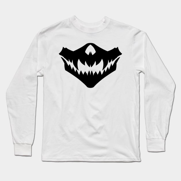 Demon Skull_Mask 2 BLACK Long Sleeve T-Shirt by Niall Byrne